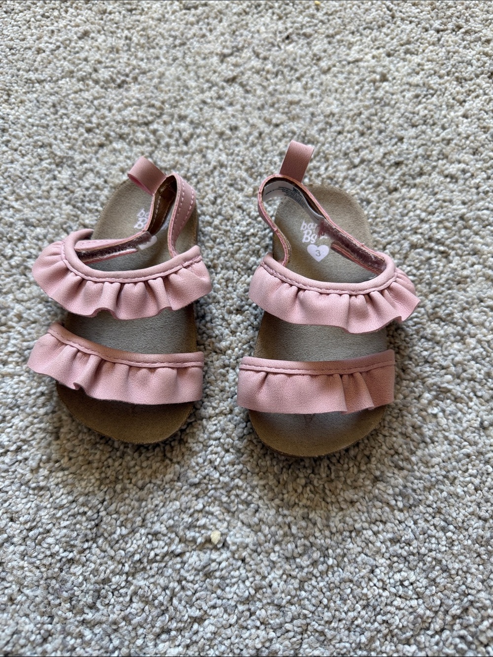 Baby B’Gosh Pink Pastel Ruffle Sandals size 3 or 6-9 months